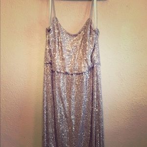 Allover Sequin Blouson Tank Dress
